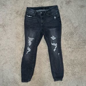 Judy Blue Black Distressed Skinny Jeans
